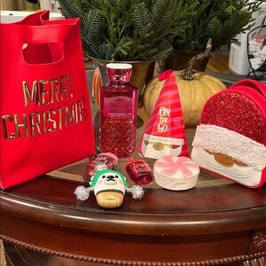 Festive Holiday Body Care Gift Set with Santa Bag. Incredible value!